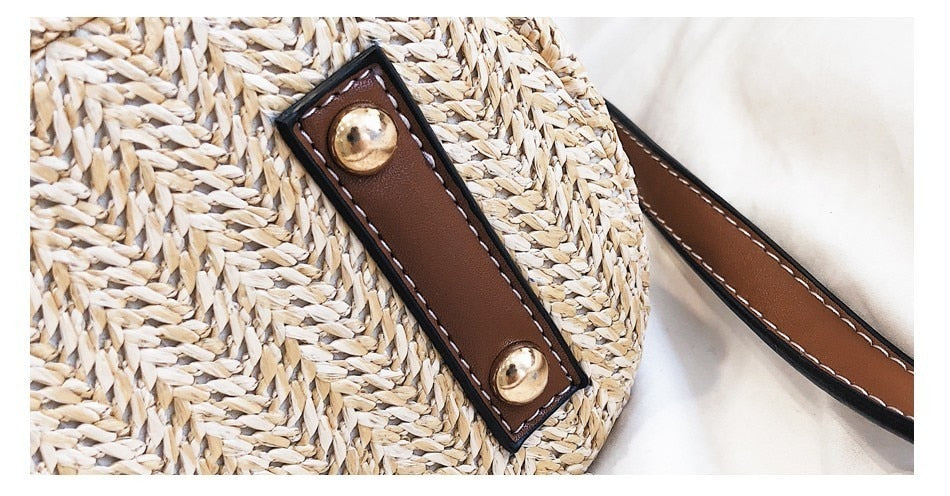 Compact Fashion Straw Bucket Bag