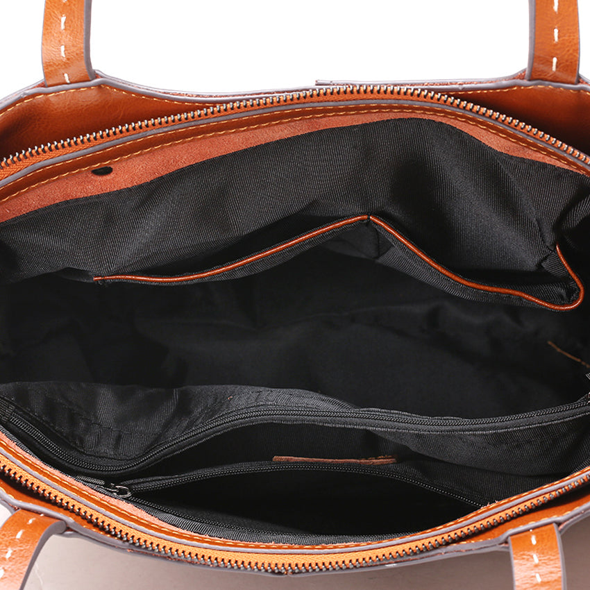 Glance Leather Stitched Strap Shoulder Bag