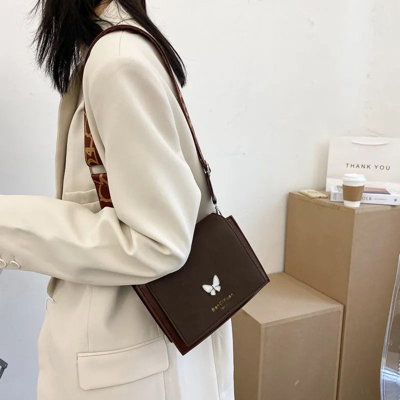 Crossbody Bag with Butterfly Decoration