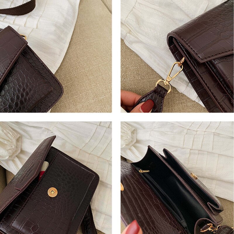 Crocodile Leather Messenger Bag