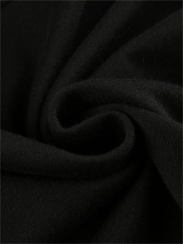 Black Square Neck Long Sleeve Crop Top with Lace Trim