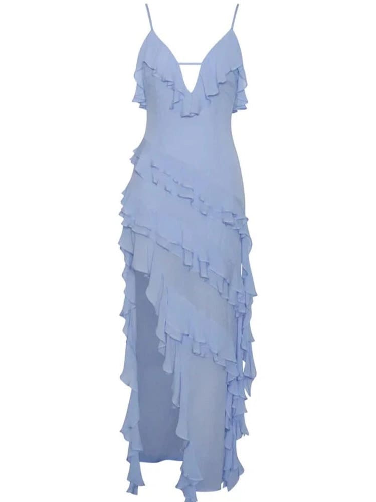 Something Blue Ruffle Dress