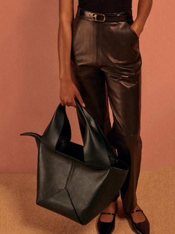 Solid Color Split-Joint Tote Bags Shoulder Bags Handbags Bags