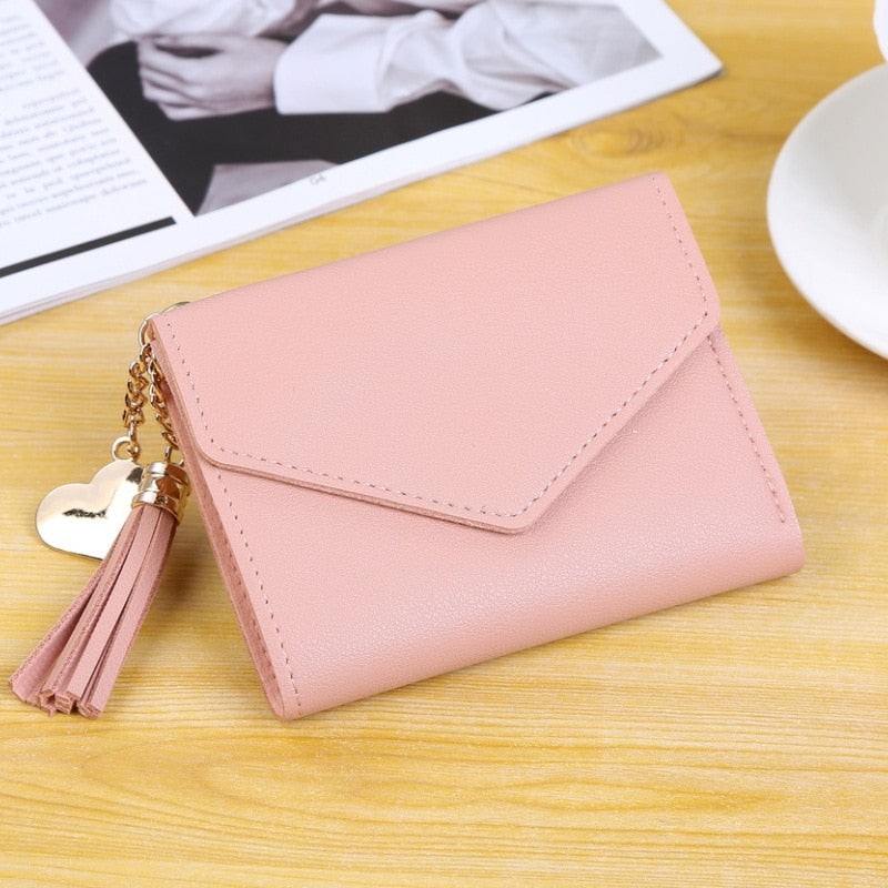 Short Wallet with Tassel Pendant