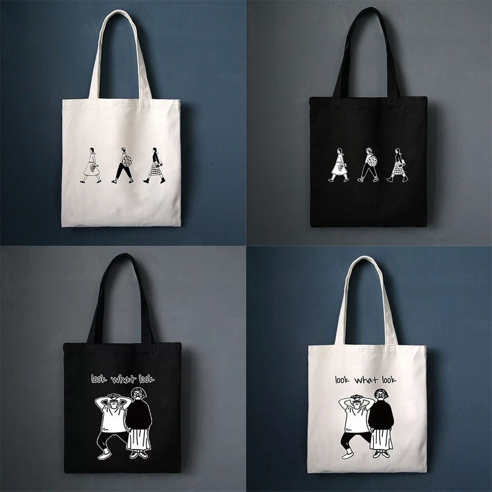 Printed Canvas Tote Bag