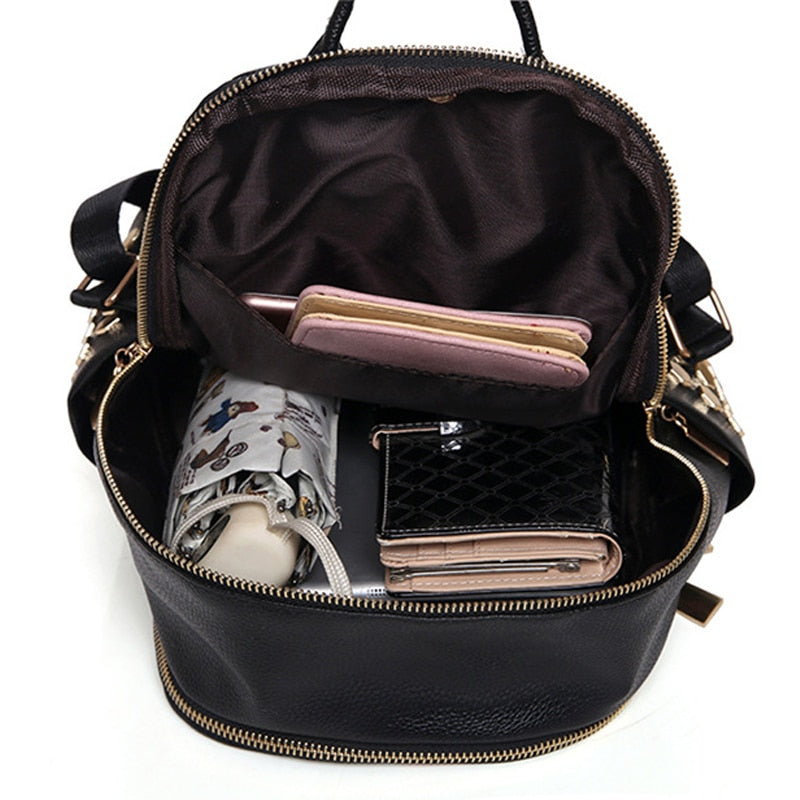 Striped Eco-Leather Backpack