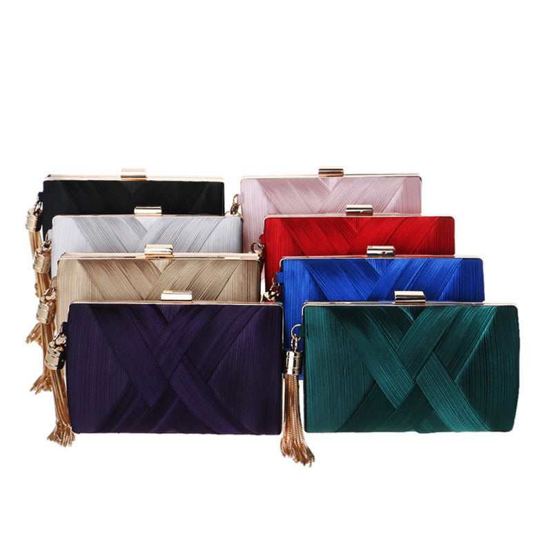 Metal Tassel Clutch Bag