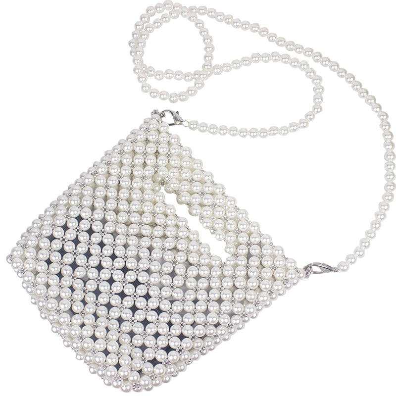 Handmade Crossbody Bag with Pearls