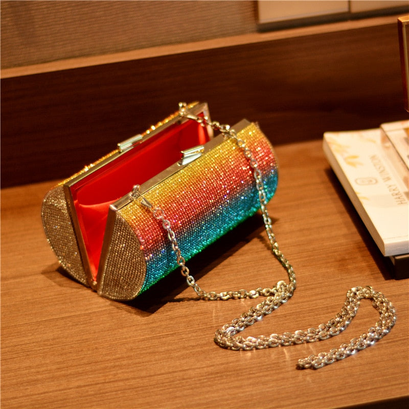 Diamond Rainbow Evening Bag