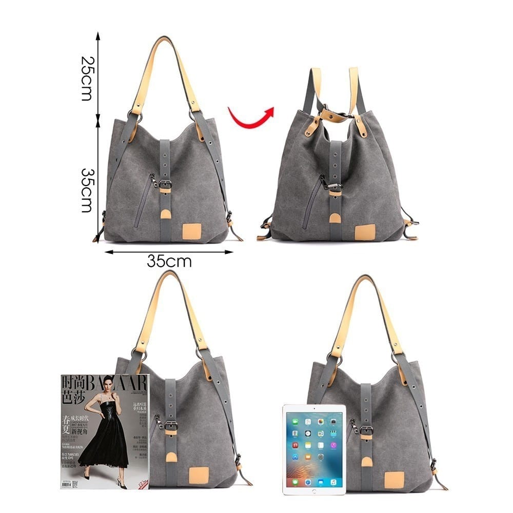 Fashion Solid Canvas Shoulder Bag