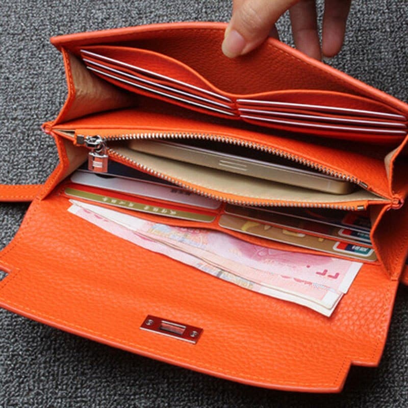 Elegant Bright Color Cowhide Wallet