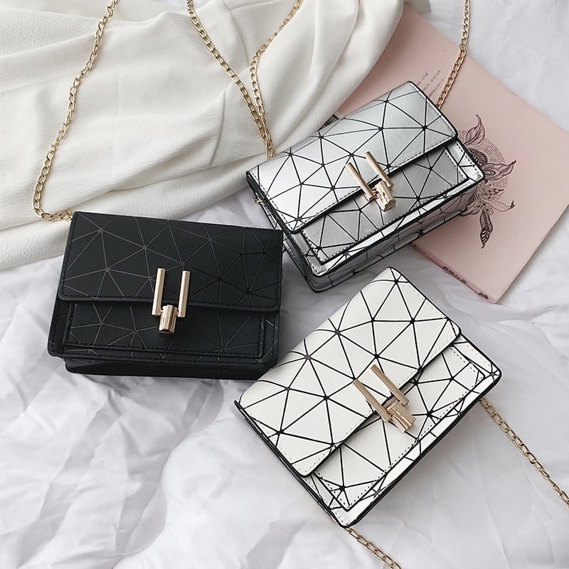 Geometric Patterned Messenger Bag