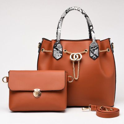 Metal Chain Leather Bag Set