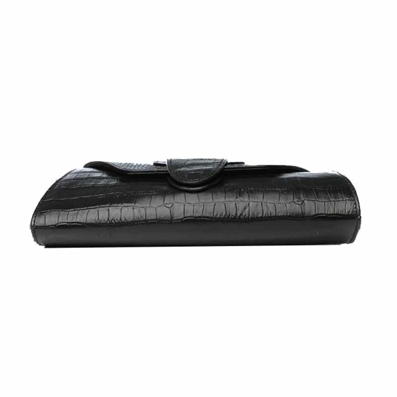 Genuine Leather Clutch Bag with Crocodile Pattern