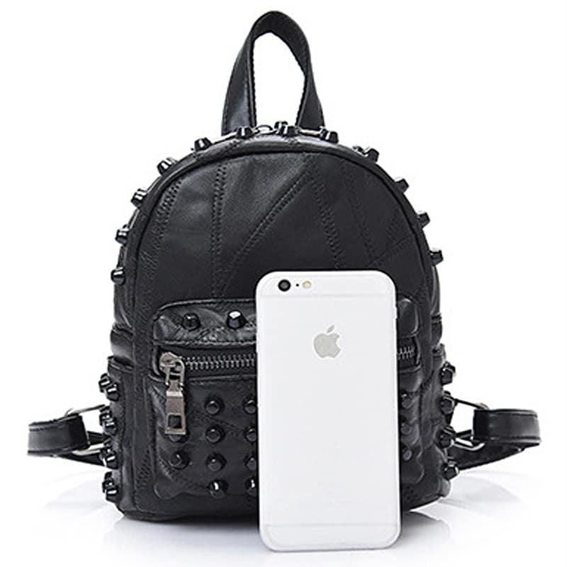 Black Rivet Leather Backpack