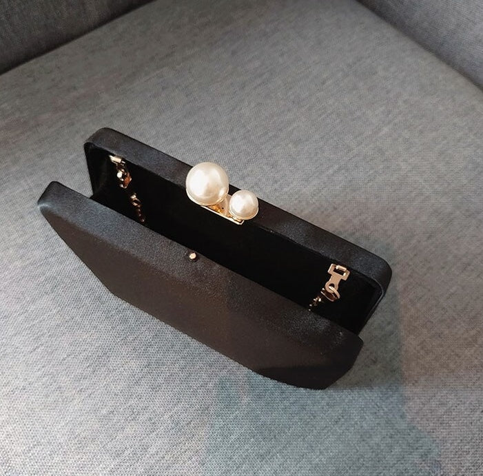 Satin Pearled Mini Evening Bag