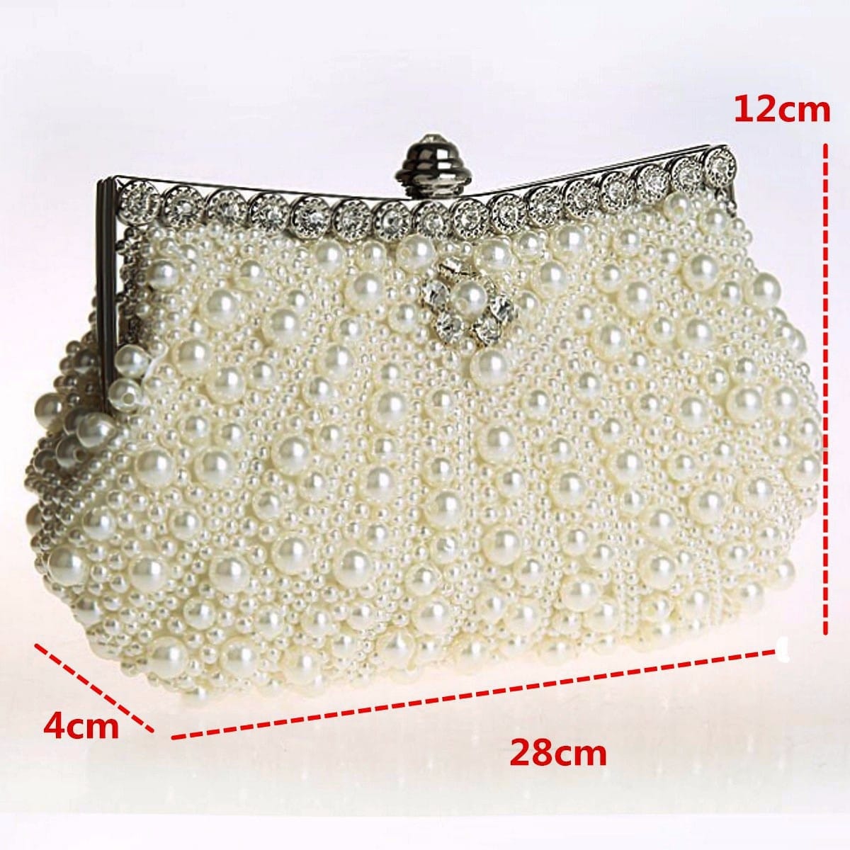 Luxury Pearls Decorated Evening Bag