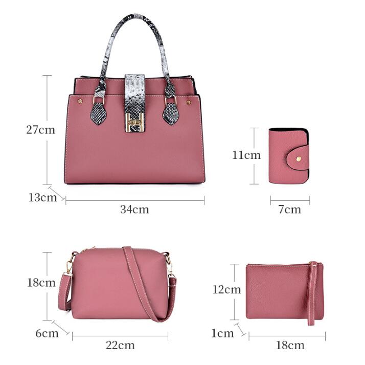 PU Leather Bag 4 pcs Set for Women