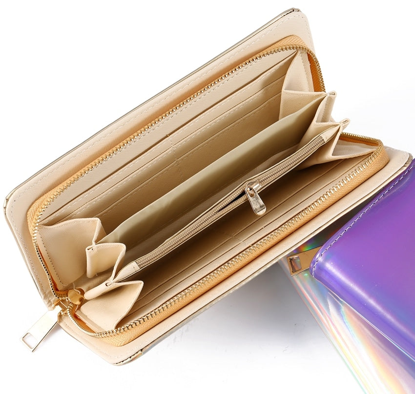 Hologram Zipper Wallet for Women