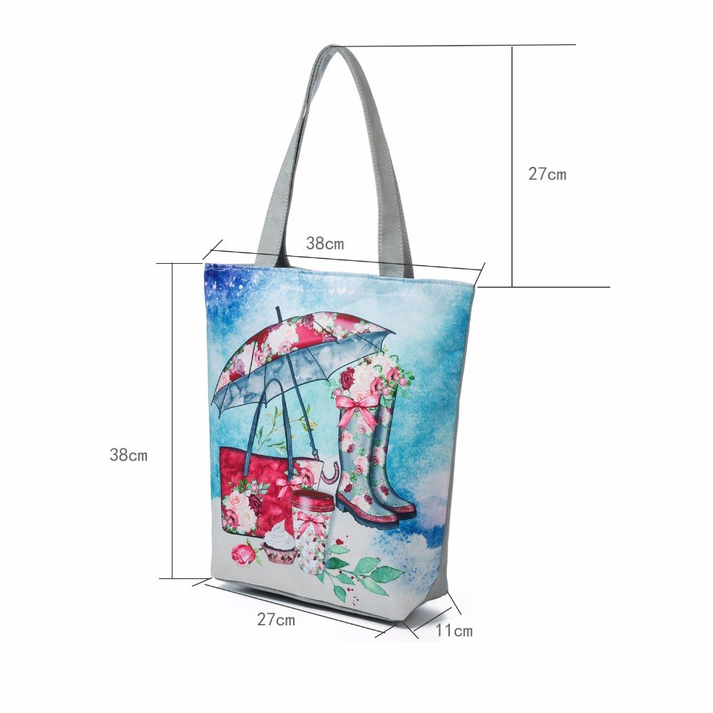 Beach Printed Canvas Handbags