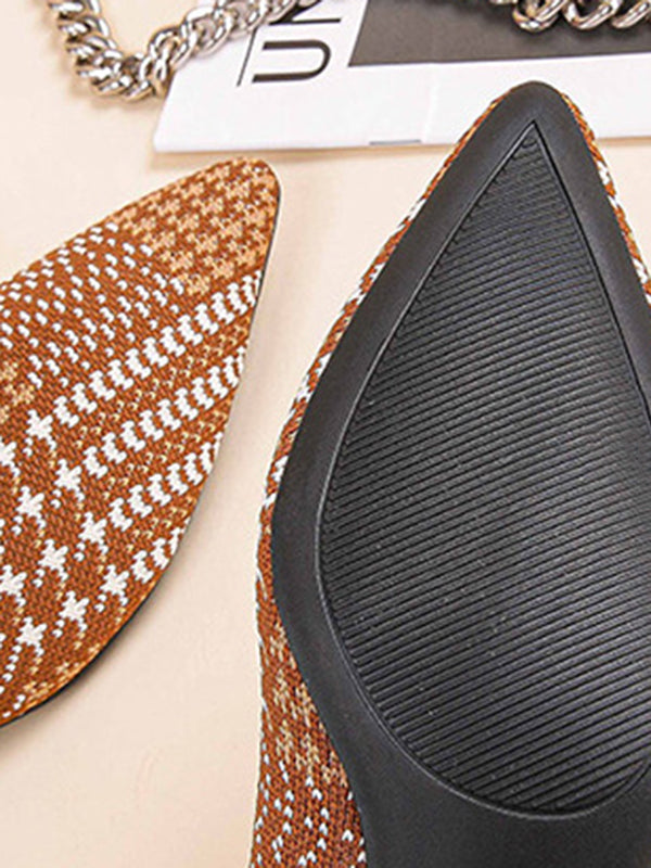 Houndstooth Pointed-Toe Pumps Shoes