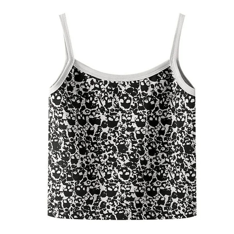 Vintage Harajuku Grunge Skeleton Print Crop Top
