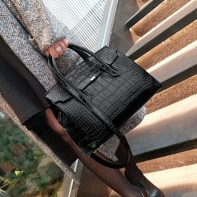 Crocodile Large Shoulder Bag for Women