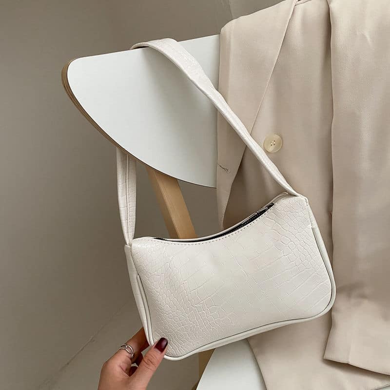 Crocodile Patterned Ladies Baguette Handbag for Women