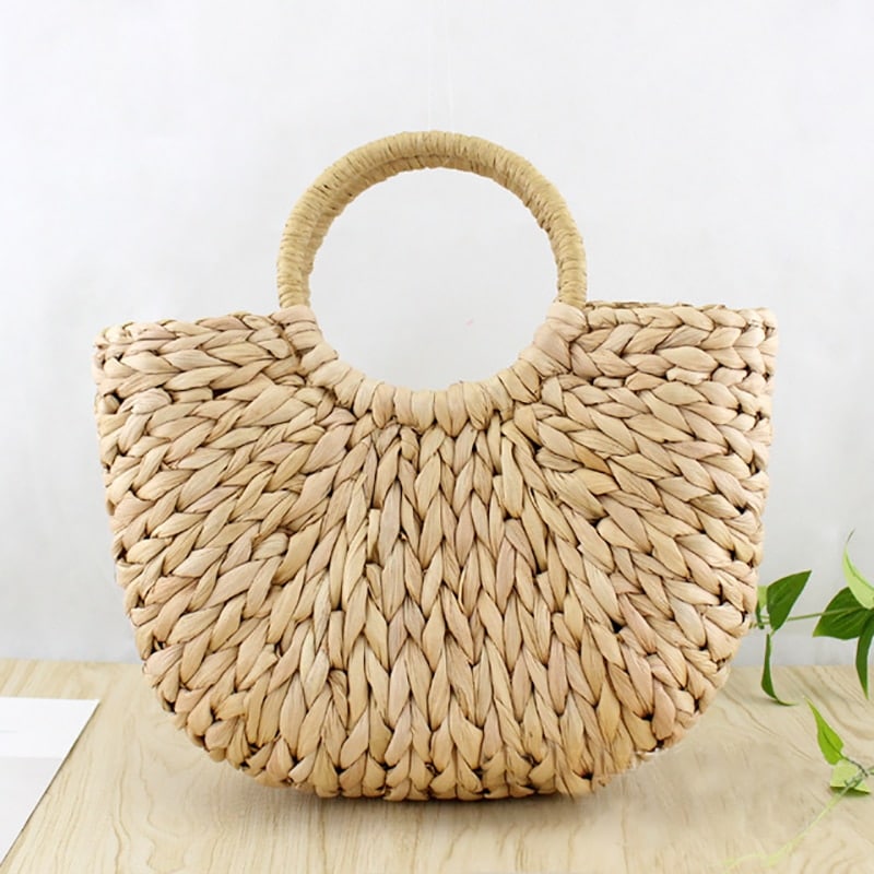 Semicircular Straw Bag