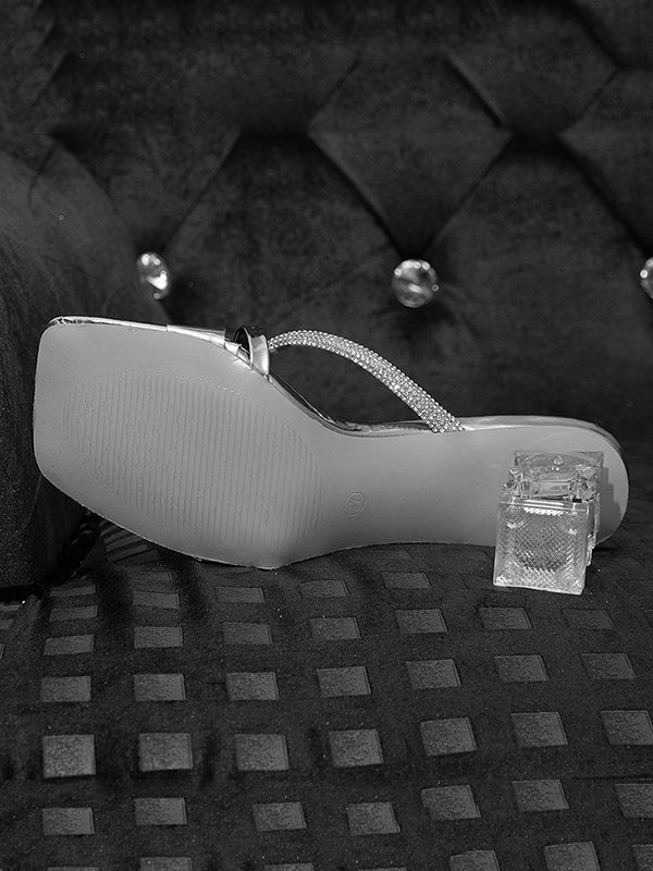 Rhine Stones Chunky Shoes Pumps Sandals