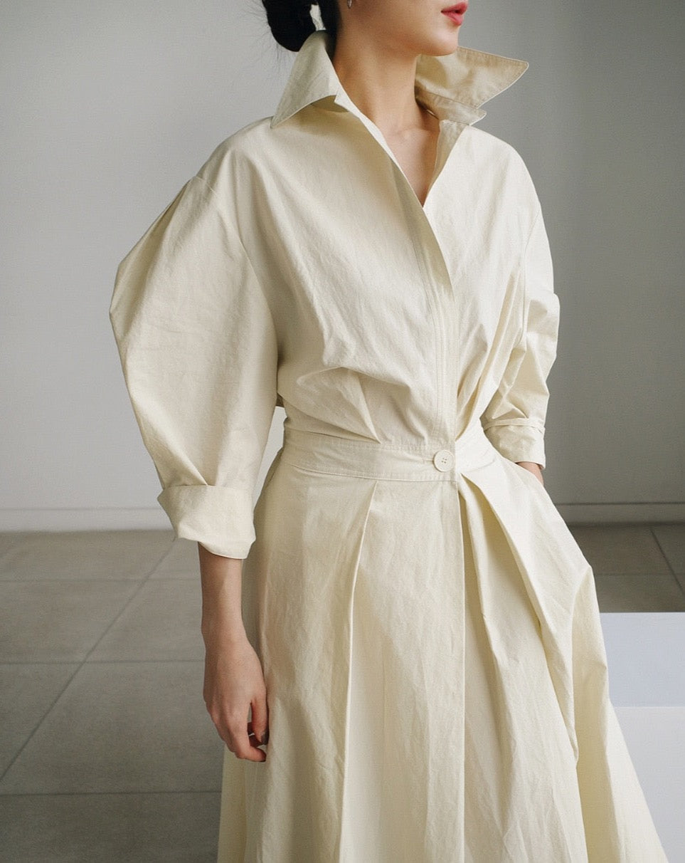 Adeline Retro Flare Maxi Shirtdress - 2 Colors