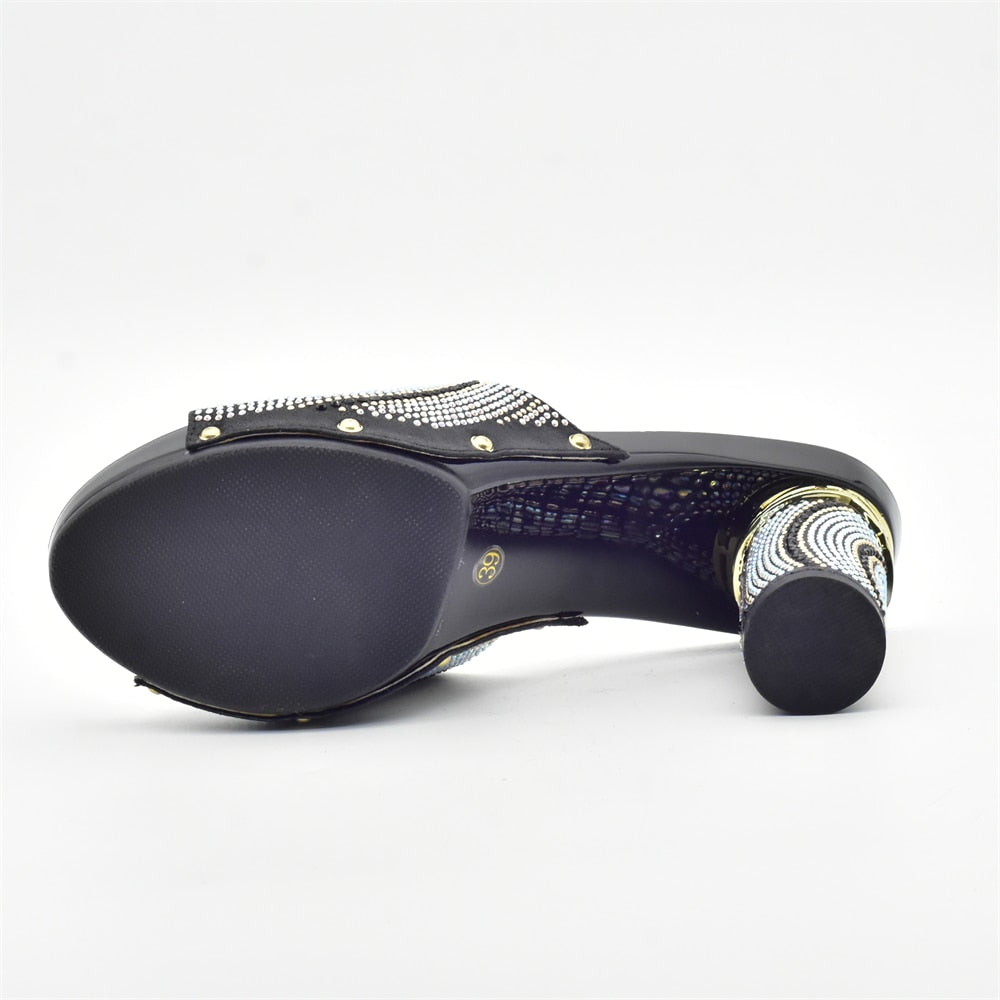 Amelie Crystal Sequin Mule Sandal Slippers