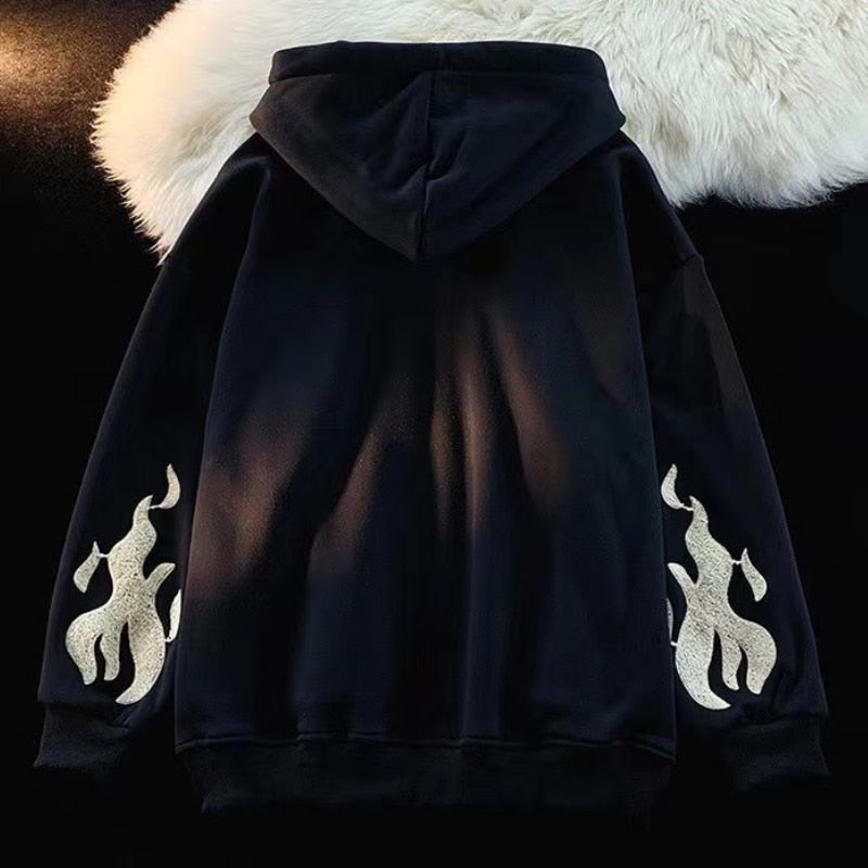 Gothic Street Embroidered Hoodie