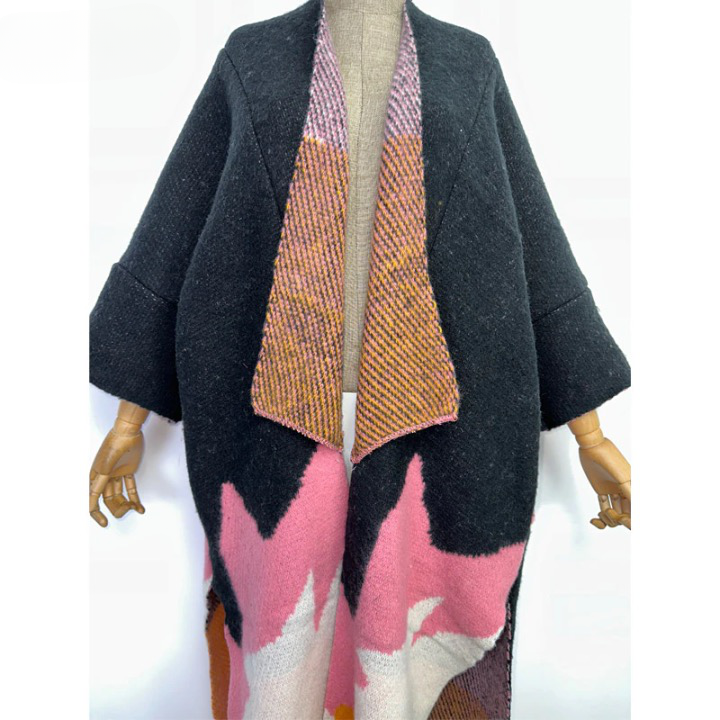 Aniela Color Patchworks Wool Blanket Coats - 7 Colors