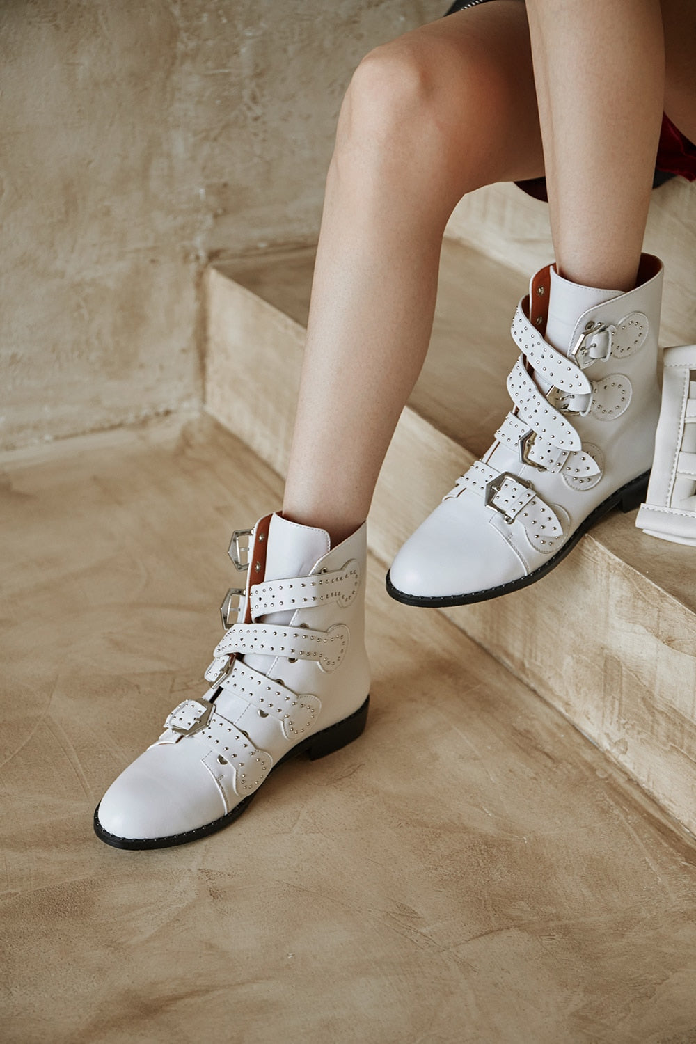 Becca Studs & Belts Motorcycle Boots - 3 Colors