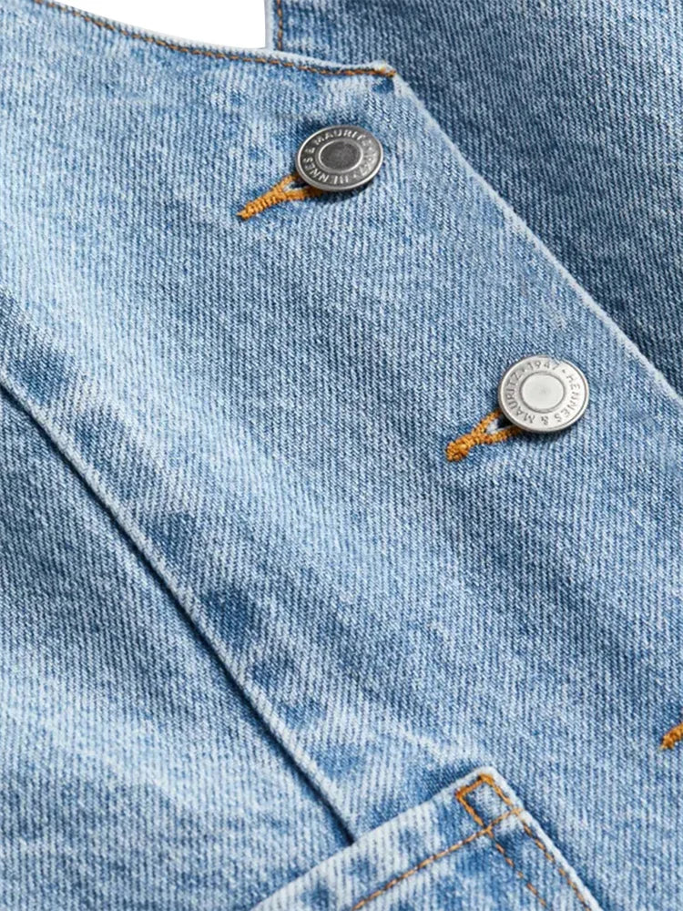 Halter Off Shoulder Sleeveless Backless Buttons Up Summer Denim Vest Club Party Streetwear Crop Top