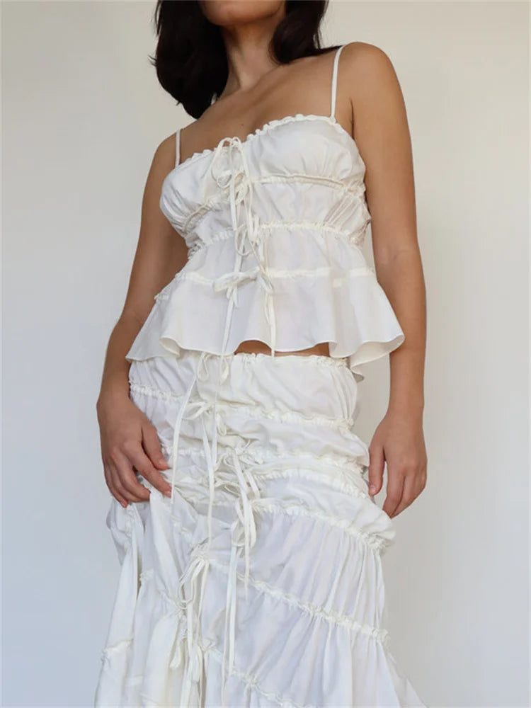 Vintage Lace-up for V-neck Slim Fit Sleeveless Y2K Retro Mini Vest Summer Streetwear Crop Top