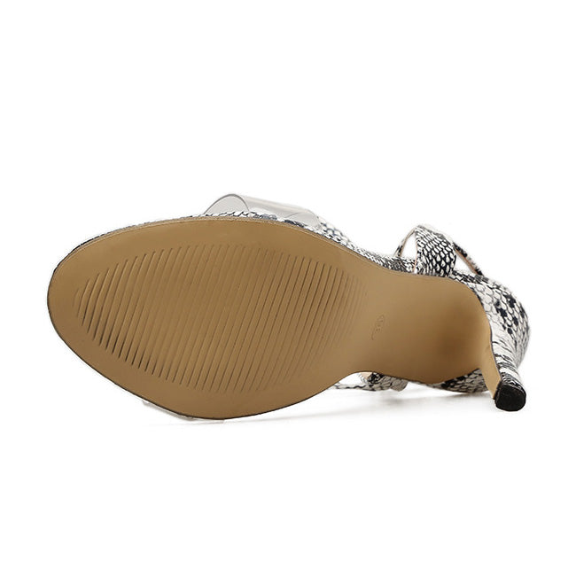 Cassandra Snake Pattern Lace-Up Sandals