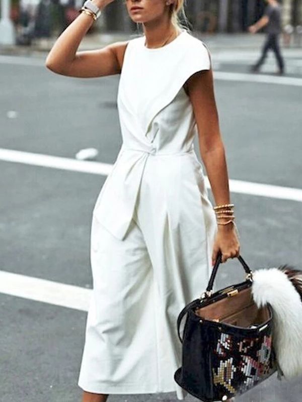 Claire Front Twist Sleeveless Jumpsuit - 2 Colors