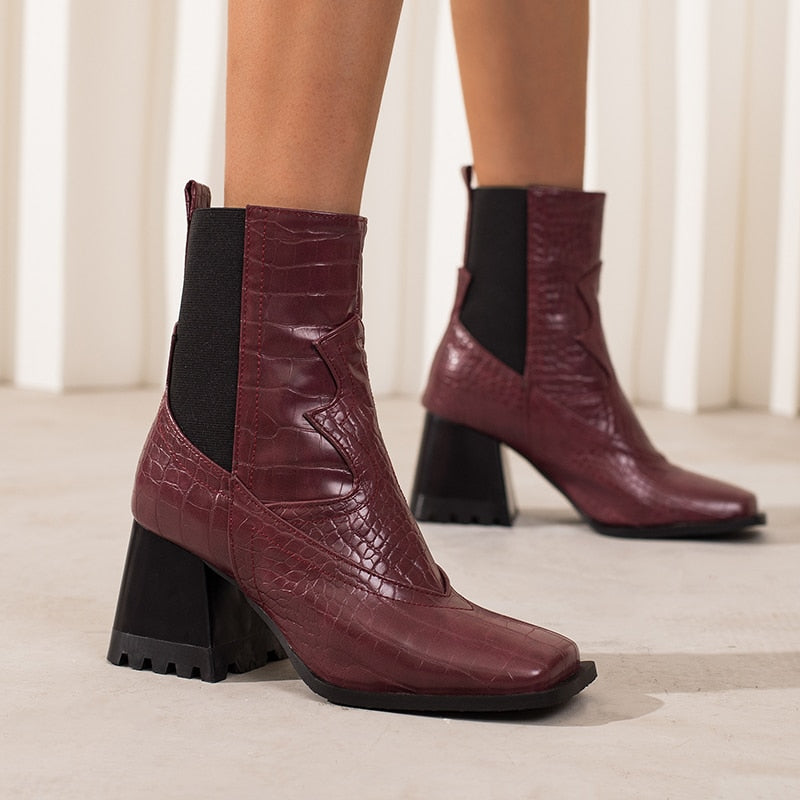Croco Chelsea Western Ankle Boots - 3 Colors