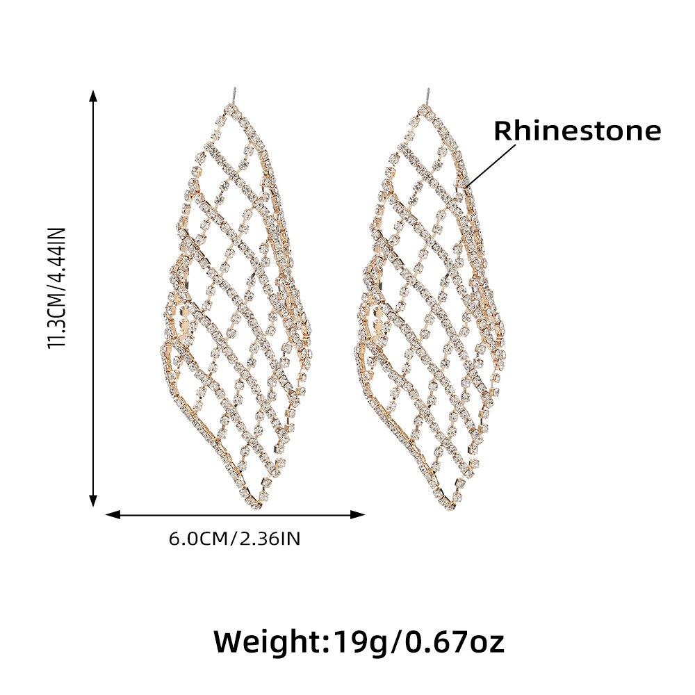 Crystal Chainmail Earrings - Gold or Silver