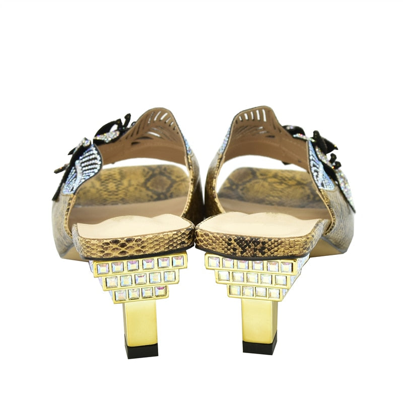 Damaris Serpentine Flower Sequin Sandals