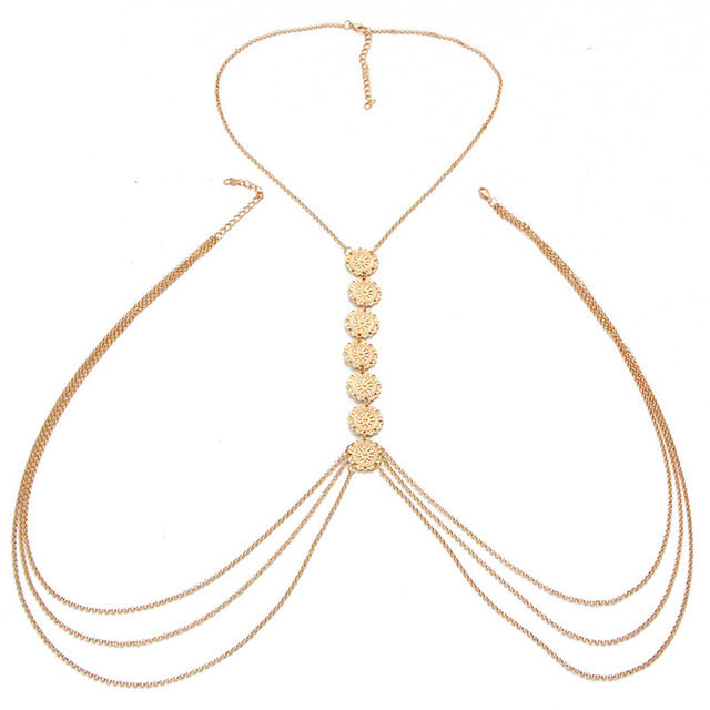 Delilah Sexy Body Chain Necklace - Silver or Gold