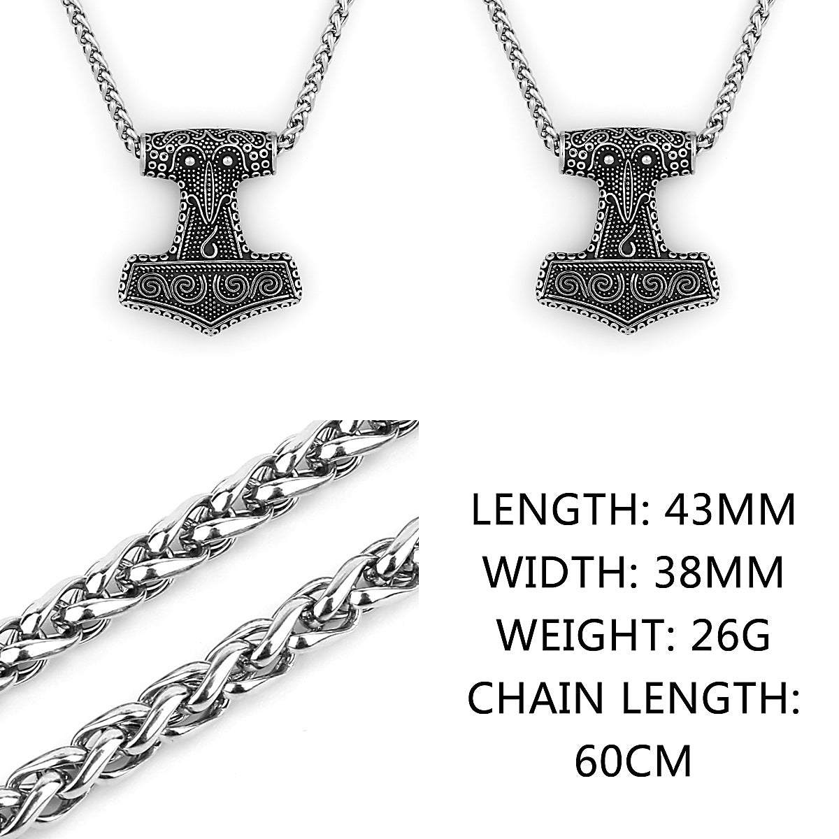 Ding Crow Head Hammer Necklace