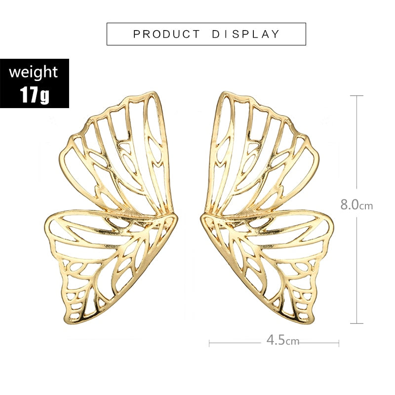 Donna Butterfly Stud Earrings - Gold or Silver