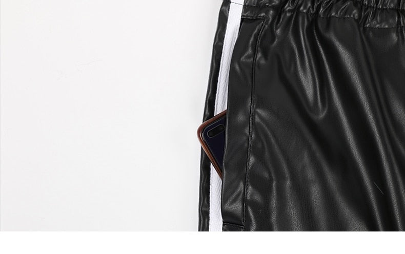 Eliska Faux Leather Track Pants