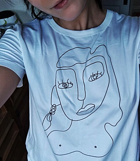 Face Drawing Graphic T-Shirt