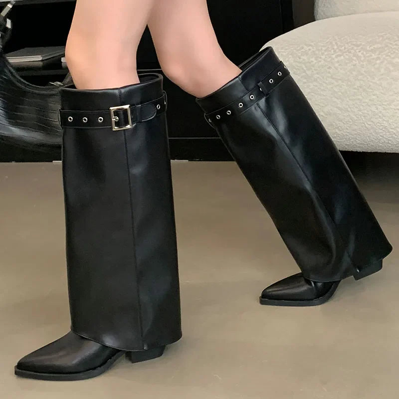 Trendy Stylish Comfortable Unique Soft Pointed Toe Knee High Boots