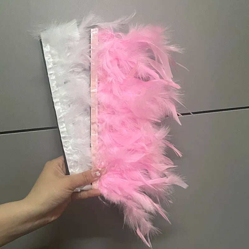 Faux Ostrich Fur Feather Snap Cuff Bracelet