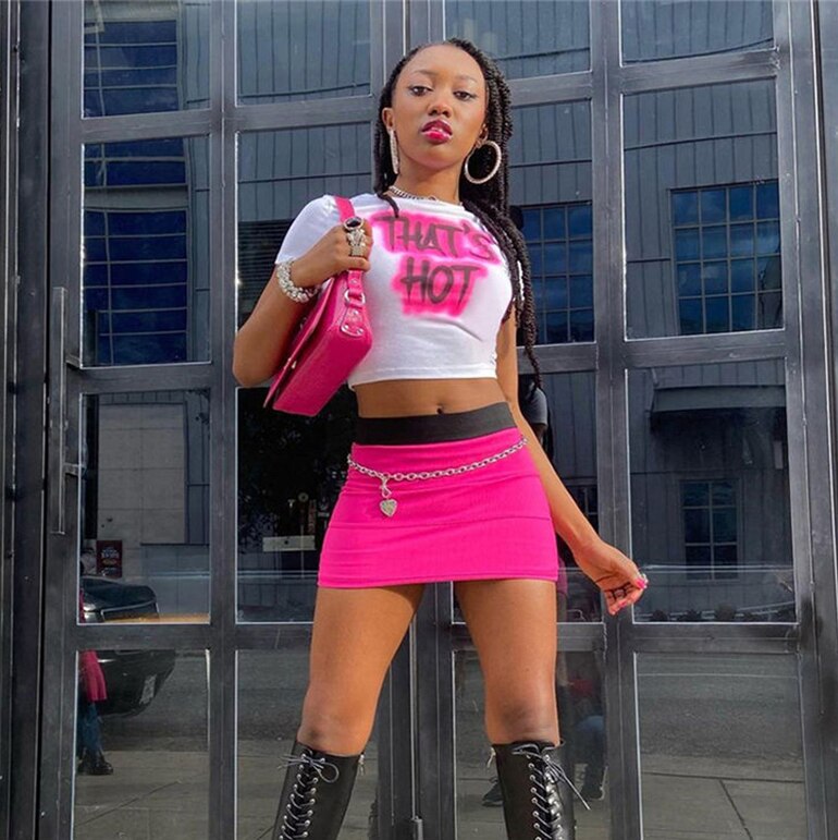 Hot Girl Graffiti Letter Tee